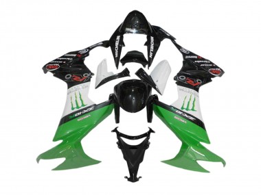 Carena Moto Kawasaki ZX10R 2008-2010 - Nero Lucido Bianco Verde Mostro