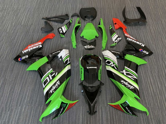 Carena Moto Kawasaki ZX10R 2008-2010 - Verde Bianco Rosso Nero Elf Mostro Energy