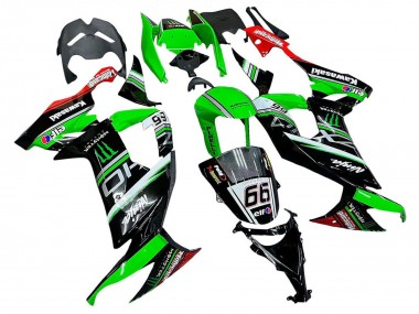 Carena Moto Kawasaki ZX10R 2008-2010 - Verde Bianco Rosso Nero Mostro Elf 66