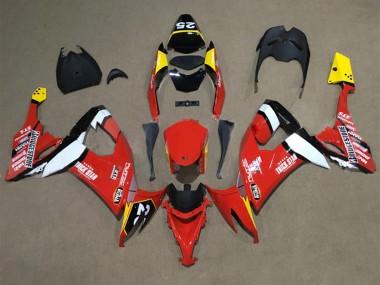 Carena Moto Kawasaki ZX10R 2008-2010 - Rosso Giallo Bianco Nero