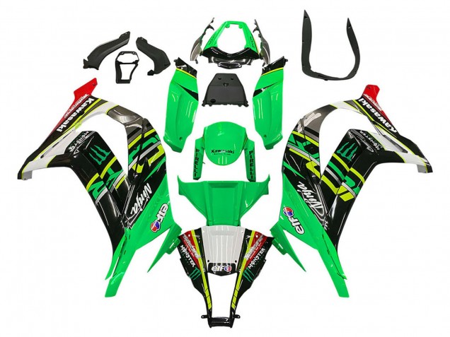 Carena Moto Kawasaki ZX10R 2011-2015 - Verde Giallo Nero Bianco Elf Mostro