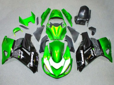 Carena Moto Kawasaki ZX14R ZZR1400 2006-2011 - Verde Bianco Nero Lucido