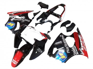 Carena Moto Kawasaki ZX6R 2000-2002 - Nero Lucido Rosso Blu Rosso PlayStation 2