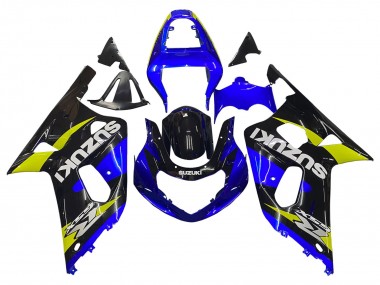 Carena Moto Suzuki GSXR 600 / GSXR 750 2001-2003 - Blu Giallo Nero Lucido