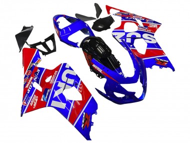Carena Moto Suzuki GSXR 600 / GSXR 750 2004-2005 - Blu Rosso Nero Motul Dunlop