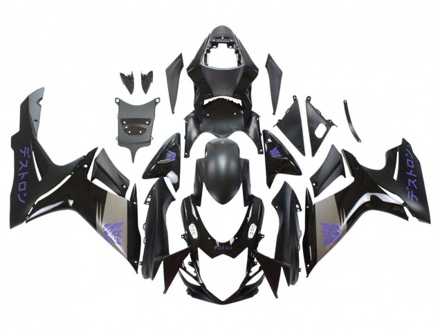 Carena Moto Suzuki GSXR 600 / GSXR 750 2011-2024 - Nero Opaco Grigio Viola
