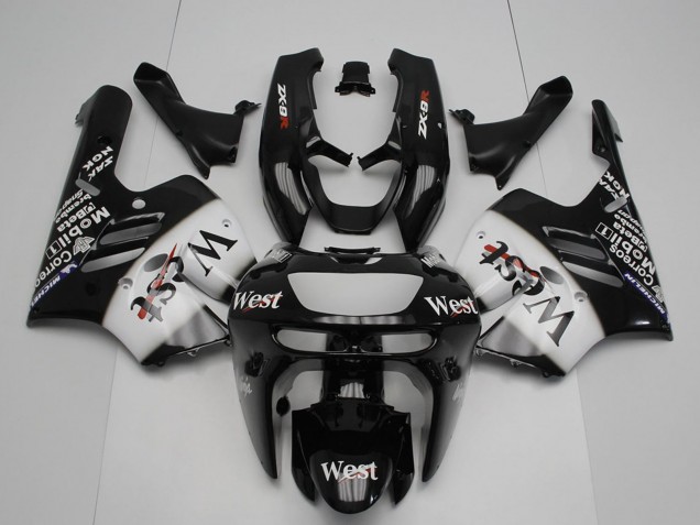 Carena Moto Kawasaki ZX9R 1994-1997 - Nero Lucido Bianco West