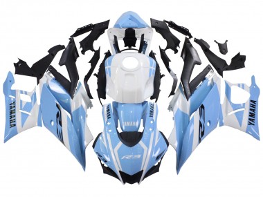 Carena Moto Yamaha YZF R3/R25 2022-2024 - Bianco Azzurro Chiaro