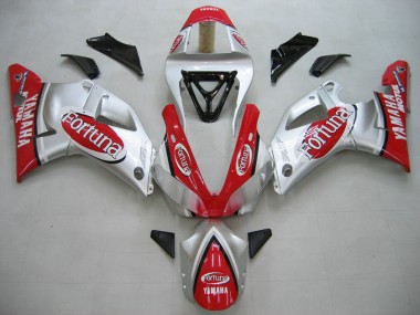 Carena Moto Yamaha YZF 1000 R1 2000-2001 - Argento Rosso Fortuna Motul