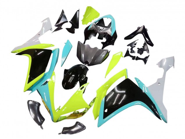 Carena Moto Yamaha YZF 1000 R1 2007-2008 - Azzurro Chiaro Verde Lime Nero