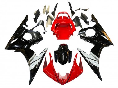 Carena Moto Yamaha YZF 600 R6 2005 - Rosso Bianco Nero Lucido