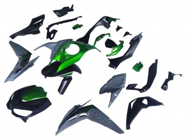 Carena Moto Kawasaki Z1000 2014-2019 - Nero Verde Grigio