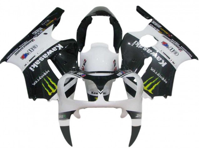 Carena Moto Kawasaki ZX12R 2000-2001 - Bianco Nero Giallo Elf Mostro