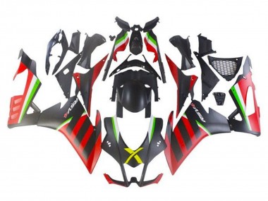 Carena Moto Aprilia RSV4 1000 2009-2015 - Nero Opaco Rosso Verde Banda