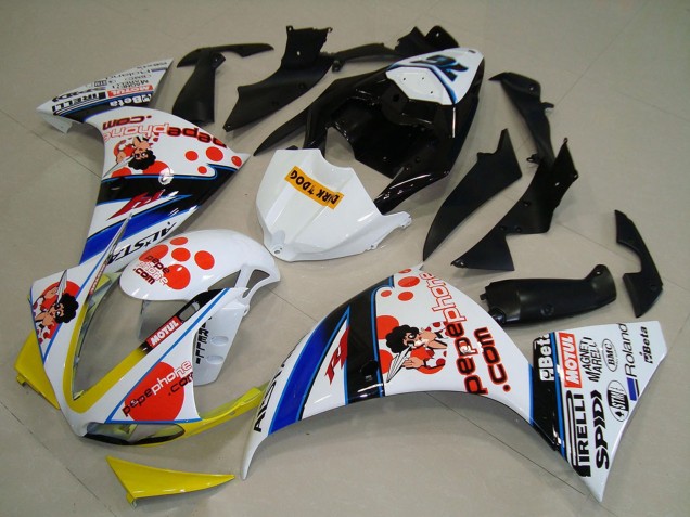 Carena Moto Yamaha YZF R1 2009-2011 - Bianco Rosso Giallo Nero Pepe Phone Dark Dog