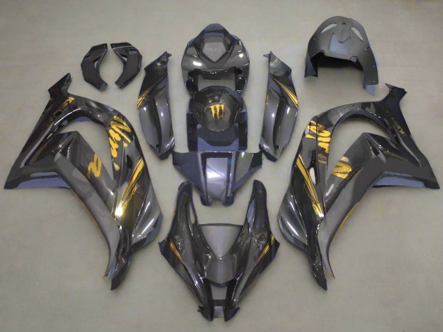 Carena Moto Kawasaki ZX10R 2016-2020 - Falso Fibra di Carbonio Oro