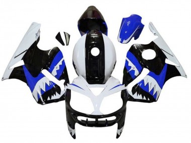 Carena Moto Kawasaki ZX12R 2000-2001 - Bianco Nero Blu Squalo
