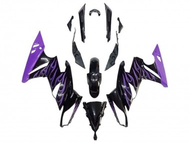 Carena Moto Kawasaki Ninja 650 EX650 2009-2011 - Nero Lucido Viola Fiamma