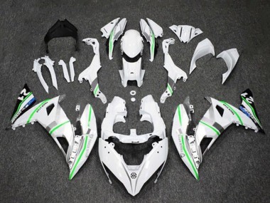 Carene Moto Kawasaki Ninja 650 EX650 2017-2019 - Bianco Argento Verde Blu