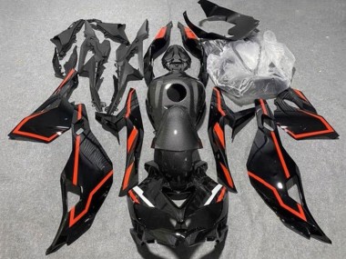 Carena Moto Kawasaki ZX25R ZX-25R 2019-2025 - Nero Falso Fibra di Carbonio Rosso