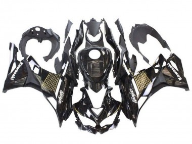 Carena Moto Kawasaki ZX25R ZX-25R 2019-2025 - Nero Lucido Oro Bianco Honeycomb