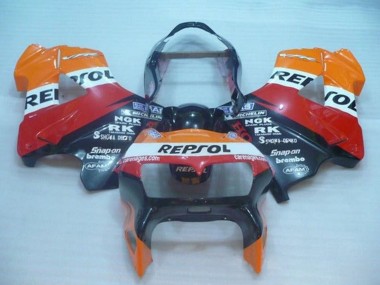 Carena Moto Honda VFR 800 1998-2001 - Arancia Bianco Rosso Nero Repsol