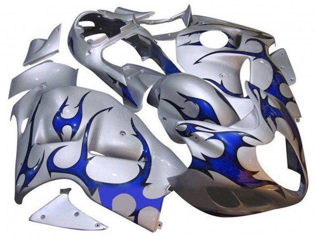 Carena Moto Suzuki GSXR 1300 Hayabusa 1996-2007 - Argento Blu Tribal