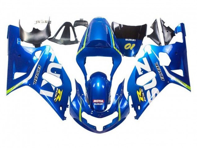 Carena Moto Suzuki GSXR 600 / GSXR 750 2001-2003 - Blu Giallo Verde Bianco