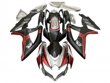 Carena Moto Suzuki GSXR 600 / GSXR 750 2008-2010 - Argento Rosso Nero Opaco