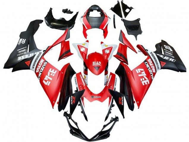 Carena Moto Suzuki GSXR 600 / GSXR 750 2011-2024 - Rosso Bianco Nero Motul