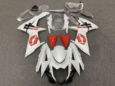 Carena Moto Suzuki GSXR 600 / GSXR 750 2011-2024 - Bianco Rosso Lipstick Kiss