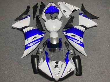 Carena Moto Yamaha YZF 1000 R1 2009-2011 - Bianco Blu Argento Nero Banda