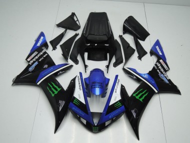 Carena Moto Yamaha YZF 1000 R1 2002-2003 - Blu Bianco Nero Verde Motul Verde Mostro