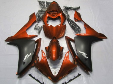 Carena Moto Yamaha YZF 1000 R1 2007-2008 - Arancia Nero Opaco