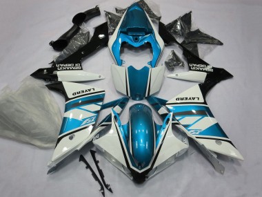 Carena Moto Yamaha YZF 1000 R1 2007-2008 - Bianco Azzurro Chiaro Nero Layerd