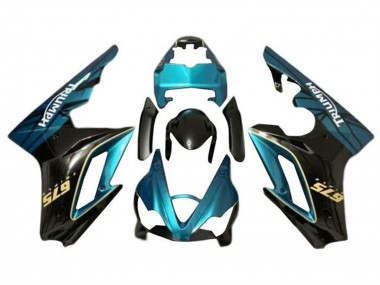 Carena Moto Triumph Daytona 675 Triple 2009-2012 - Blu Verde Acqua Nero Lucido