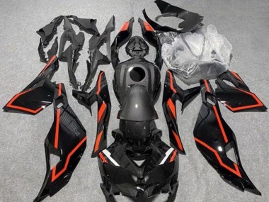Carena Moto Kawasaki ZX4R ZX-4RR 2019-2025 - Falso Fibra di Carbonio Nero Rosso