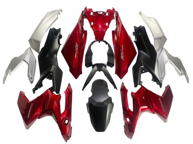 Carena Moto Honda ADV160 2022-2024 - Argento Rosso Nero Opaco