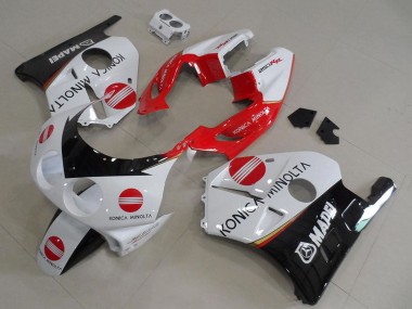 Carena Moto Honda CBR250RR MC22 1990-1998 - Bianco Rosso Nero Lucido Konica Minolta