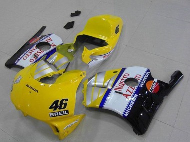 Carena Moto Honda CBR250RR MC22 1990-1998 - Giallo Argento Bianco Rosso Nastro Azzurro Breil 46