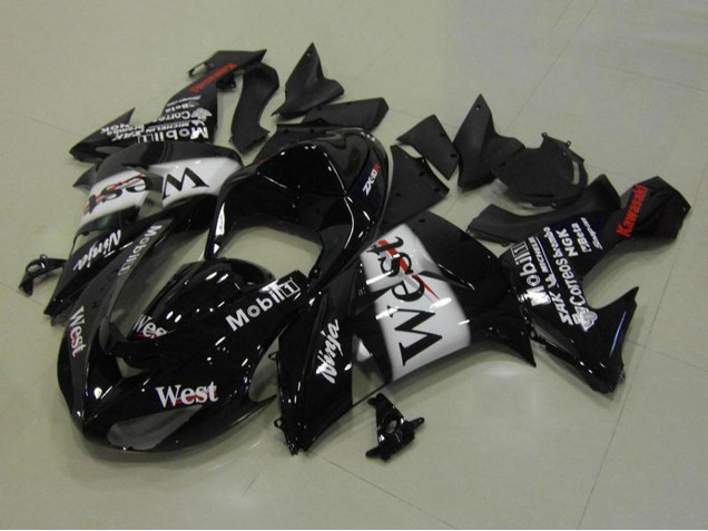 Carena Moto Kawasaki ZX10R 2006-2007 - Nero Lucido Bianco West Rosso
