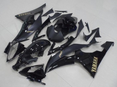 Carena Moto Yamaha YZF R6 2008-2016 - Nero Lucido Nero Opaco Oro Decals