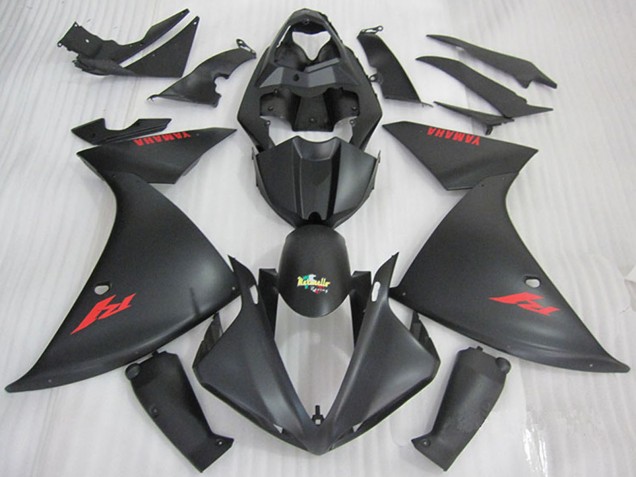 Carena Moto Yamaha YZF R1 2009-2011 - Nero Opaco Rosso Decal