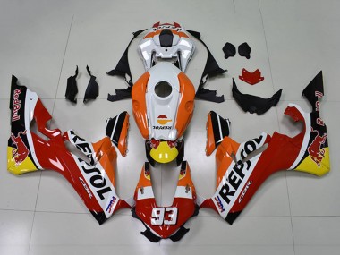 Carene Moto Honda CBR1000RR 2017-2024 - Arancia Bianco Rosso Nero Lucido Repsol Red Bull 93