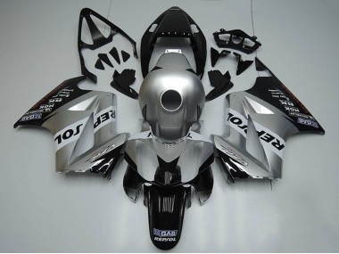 Carena Moto Honda VFR 800 2002-2013 - Argento Bianco Nero Lucido Repsol