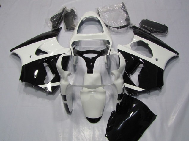 Carena Moto Kawasaki ZX6R 2000-2002 - Bianco Nero Lucido