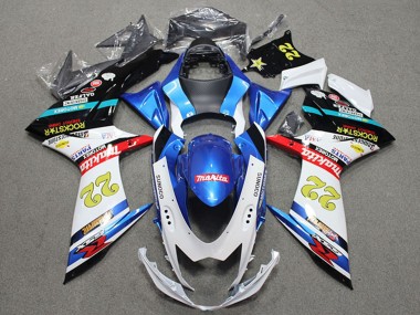 Carena Moto Suzuki GSXR 600 2011-2024 - Blu Bianco Rosso Nero Rockstar 22