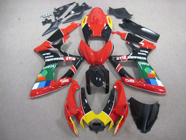Carena Moto Suzuki GSXR 750 2006-2007 - Rosso Nero Giallo Verde JOMO