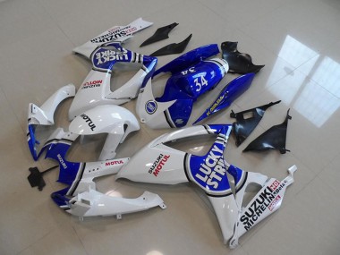 Carena Moto Suzuki GSXR 750 2006-2007 - Bianco Blu Lucky Strike Motul 34