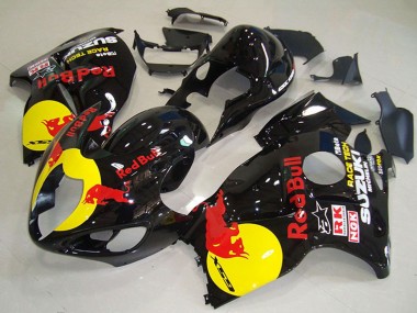 Carena Moto Suzuki GSXR 1300 Hayabusa 1996-2007 - Nero Lucido Giallo Red Bull